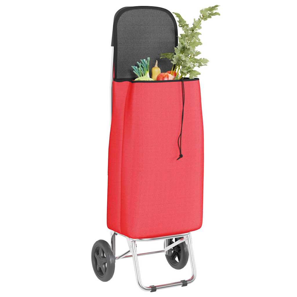 Vidaxl Einkaufswagen rot 35 x 28 x 92 cm Oxford-Stoff