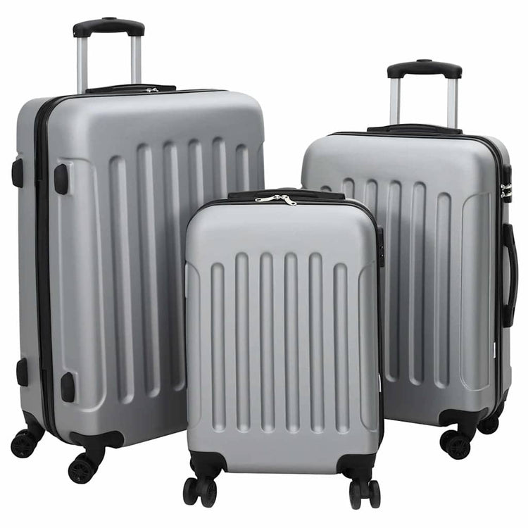 VidaXL Koffer mit Schloss 3 Stück Silber 50 x 31 x 78 cm ABS-Kunststoff