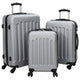 VidaXL Koffer mit Schloss 3 Stück Silber 50 x 31 x 78 cm ABS-Kunststoff