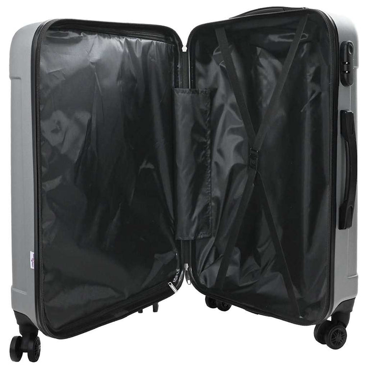 VidaXL Koffer mit Schloss 3 Stück Silber 50 x 31 x 78 cm ABS-Kunststoff