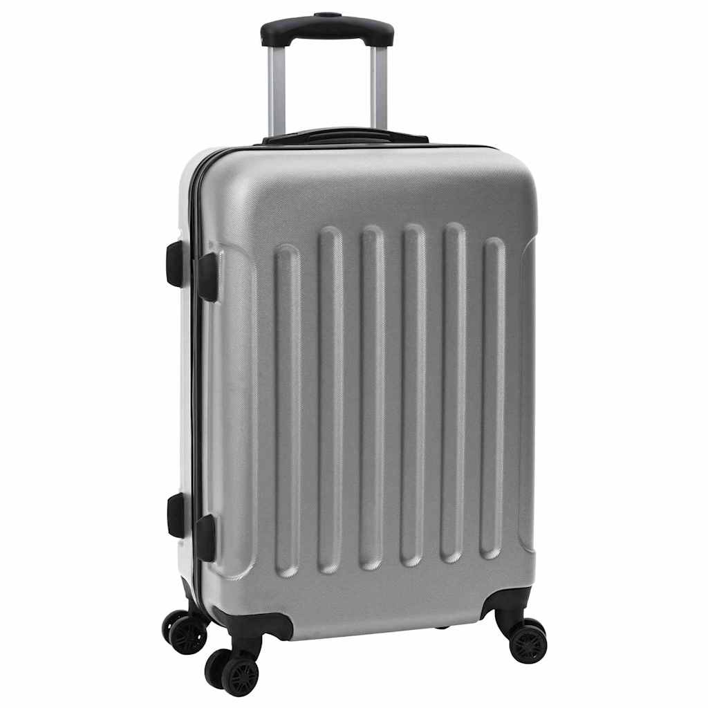 VidaXL Koffer mit Schloss 3 Stück Silber 50 x 31 x 78 cm ABS-Kunststoff