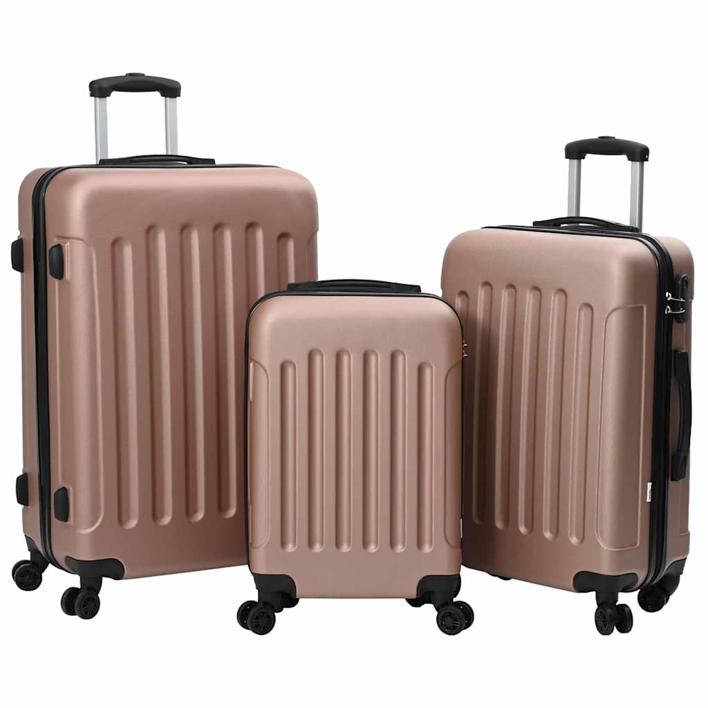 Vidaxxl Koffer mit Schloss 3 Stück Roségold 50 x 31 x 78 cm ABS-Kunststoff