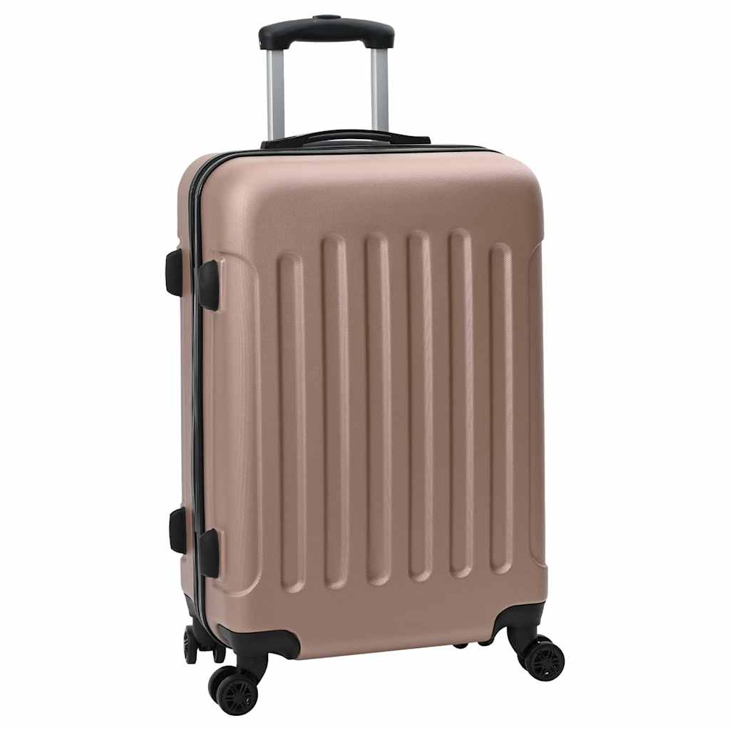 Vidaxxl Koffer mit Schloss 3 Stück Roségold 50 x 31 x 78 cm ABS-Kunststoff