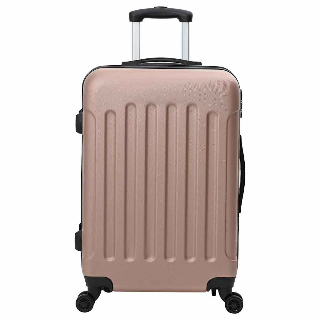 Vidaxxl Koffer mit Schloss 3 Stück Roségold 50 x 31 x 78 cm ABS-Kunststoff
