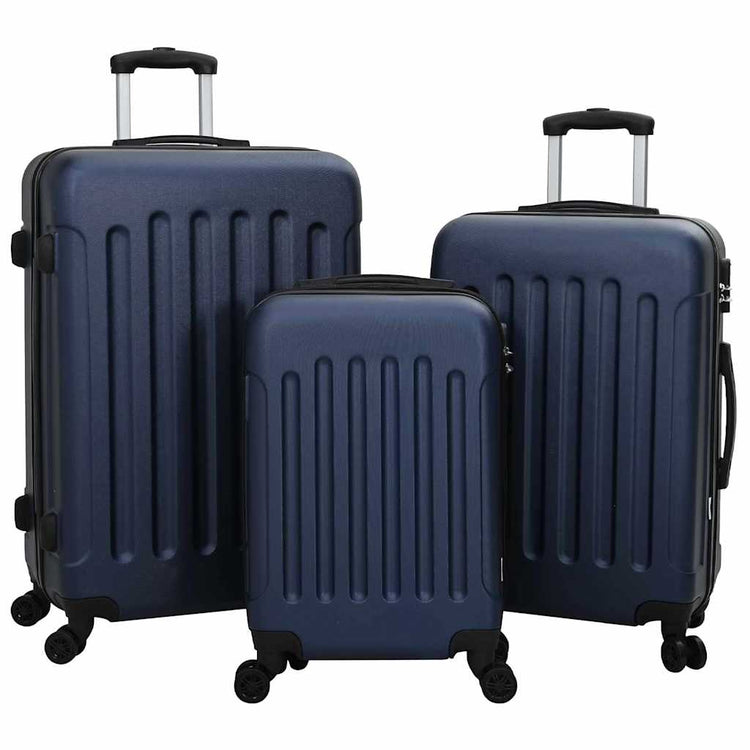 VidaXL Koffer mit Schloss 3 Stück dunkelblau 50 x 31 x 78 cm ABS-Kunststoff