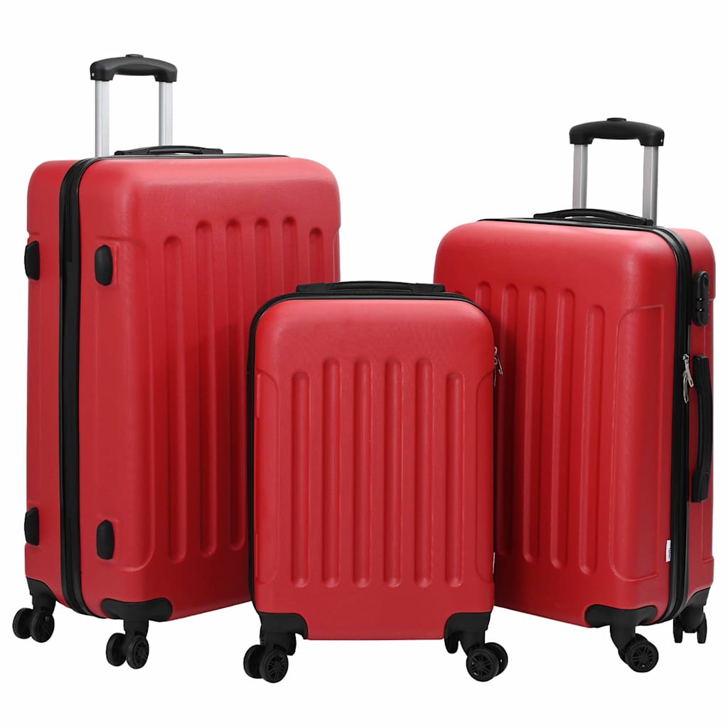 Vidaxx Koffer mit Schloss 3 Stück rot 50 x 31 x 78 cm ABS-Kunststoff