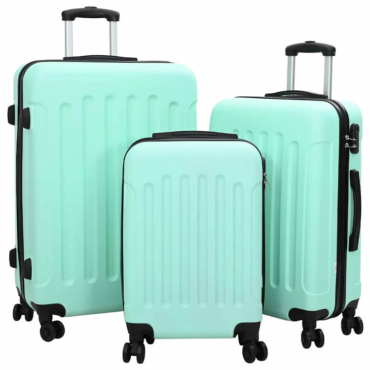 VidaXL Koffer mit Schloss 3 Stück Mintgrün 50 x 31 x 78 cm ABS-Kunststoff