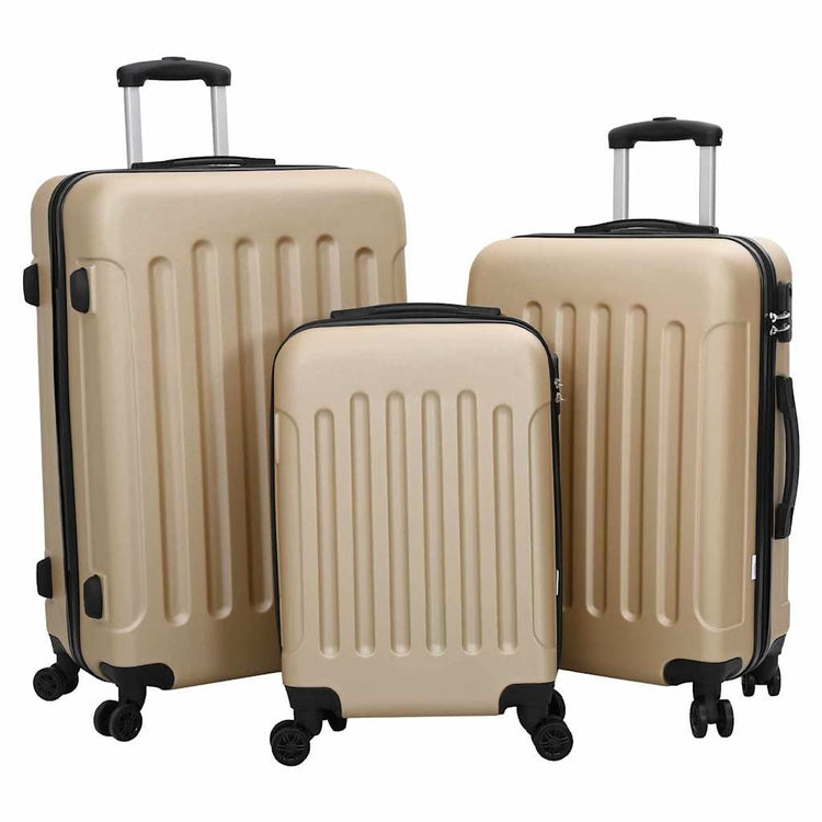 Vidaxx Koffer mit Schloss 3 Stück Champagner 50 x 31 x 78 cm ABS-Kunststoff