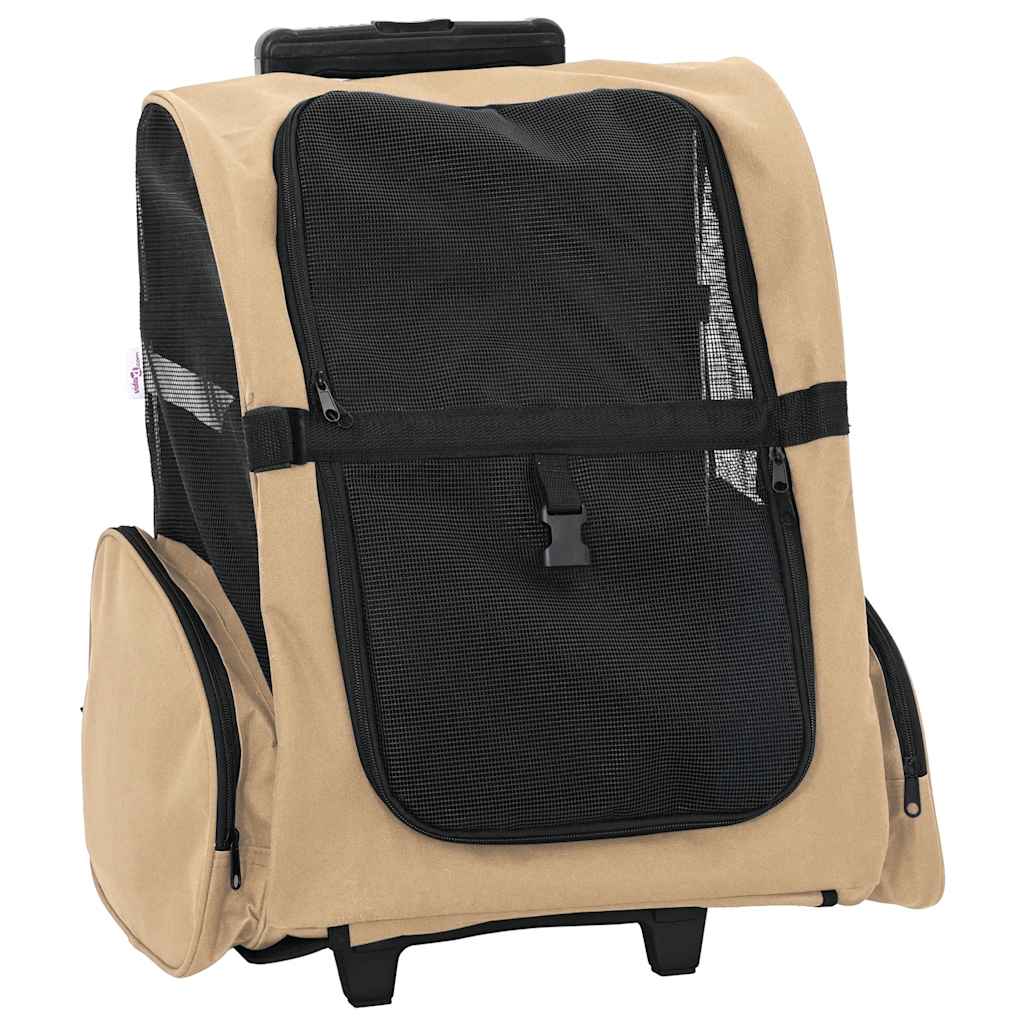 Vidaxx Haustierwagen 3-in-1 48x32x (57-106) cm Oxford-Stoff sandfarben