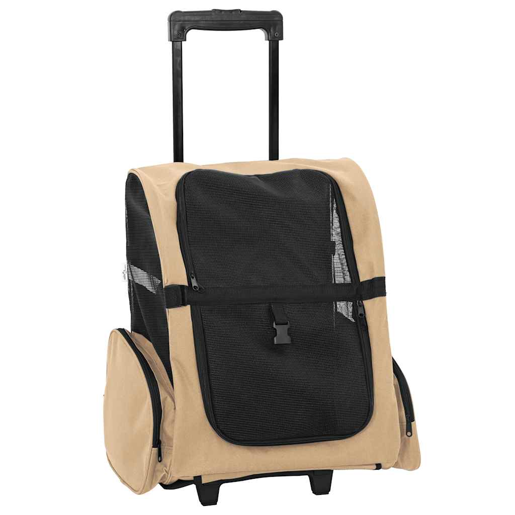 Vidaxx Haustierwagen 3-in-1 48x32x (57-106) cm Oxford-Stoff sandfarben