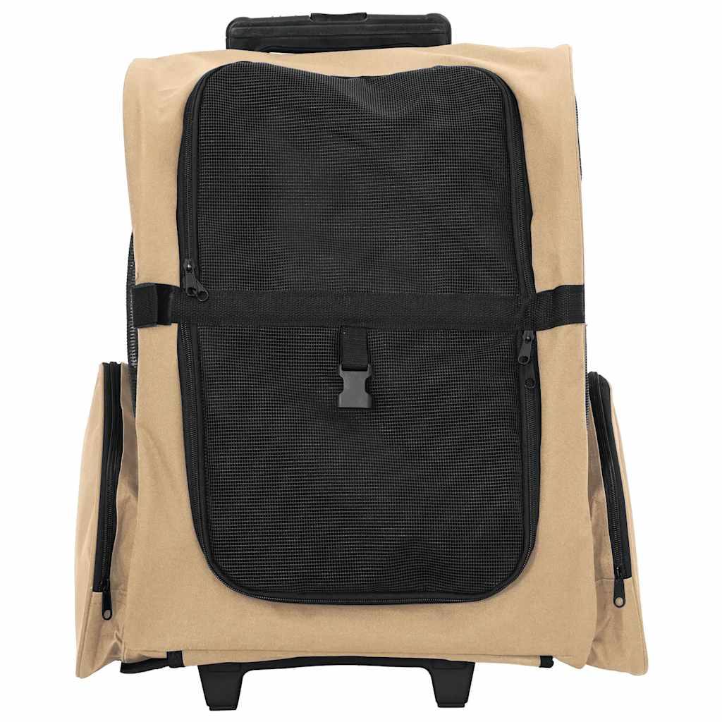 Vidaxx Haustierwagen 3-in-1 48x32x (57-106) cm Oxford-Stoff sandfarben