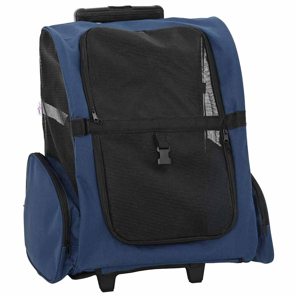 Vidaxx Haustierwagen 3-in-1 48x32x (57-106) cm Oxford-Stoff blau