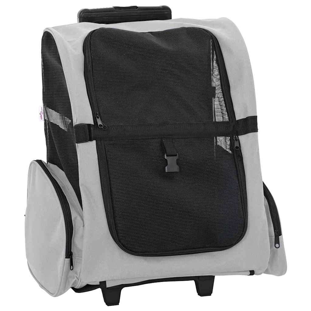 Vidaxx Haustierwagen 3-in-1 48x32x (57-106) cm Oxford-Stoff grau