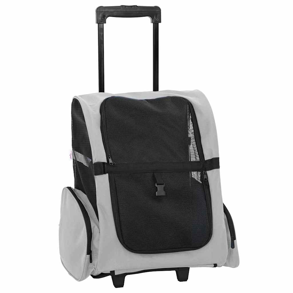 Vidaxx Haustierwagen 3-in-1 48x32x (57-106) cm Oxford-Stoff grau