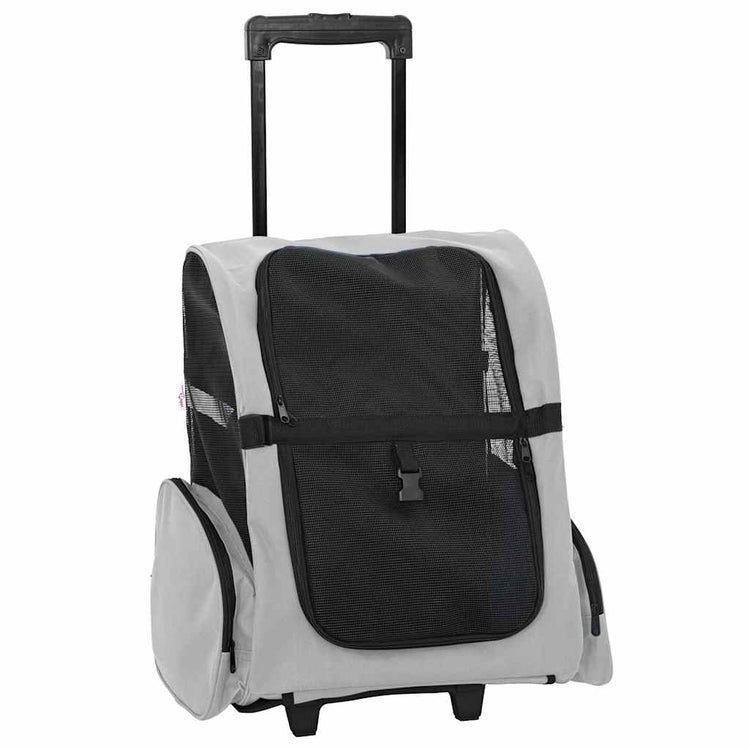 Vidaxx Haustierwagen 3-in-1 48x32x (57-106) cm Oxford-Stoff grau