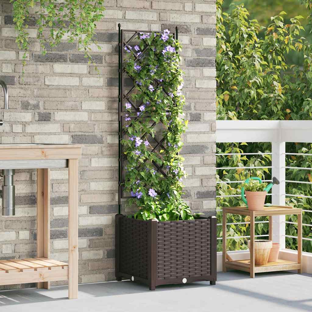 VidaXL Gartenblumentopf braun 40 x 40 x 143 cm Stahl