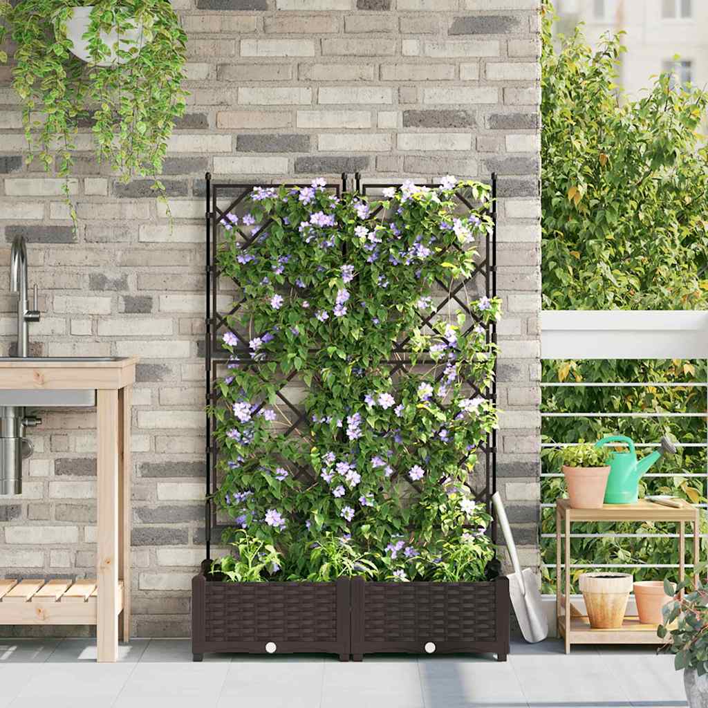 Vidaxxl Gartenblumentopf 2 Stück braun 80 x 40 x 125,5 cm Stahl
