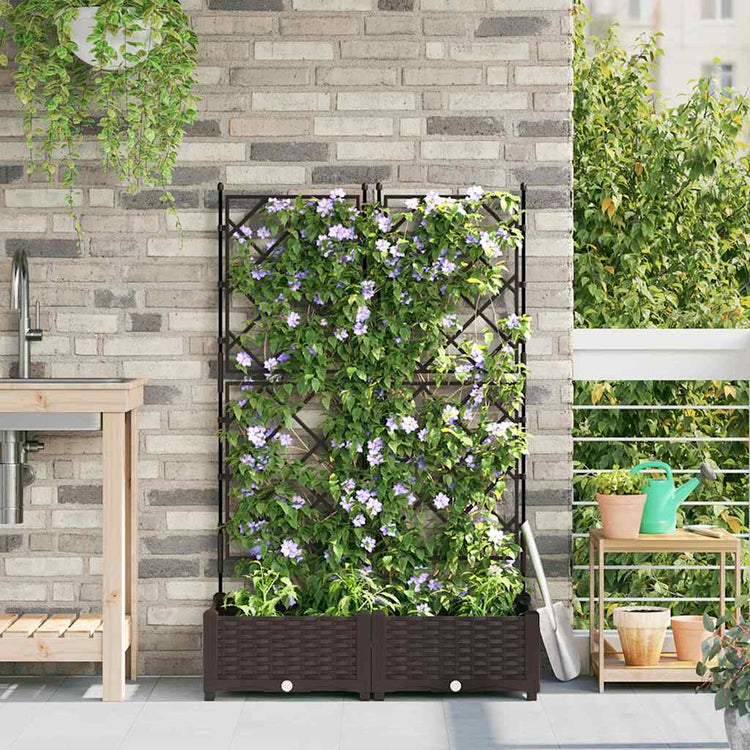 Vidaxxl Gartenblumentopf 2 Stück braun 80 x 40 x 125,5 cm Stahl