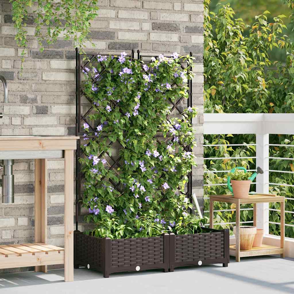 Vidaxxl Gartenblumentopf 2 Stück braun 80 x 40 x 125,5 cm Stahl