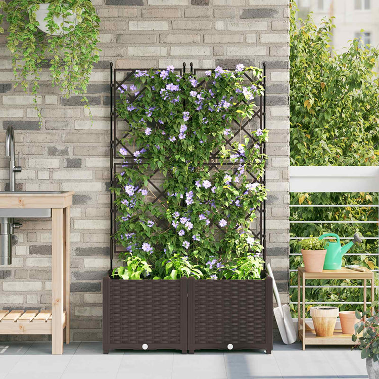 Vidaxl Gartenblumentopf 2 Stück braun 80 x 40 x 143 cm Stahl