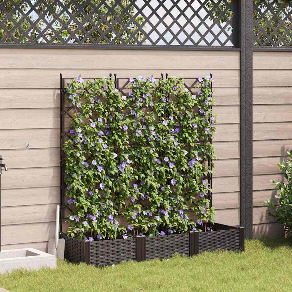 Vidaxxl Gartenblumentopf 3 Stück braun 120 x 40 x 125,5 cm Stahl