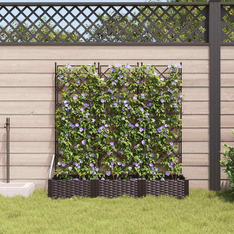 Vidaxxl Gartenblumentopf 3 Stück braun 120 x 40 x 125,5 cm Stahl