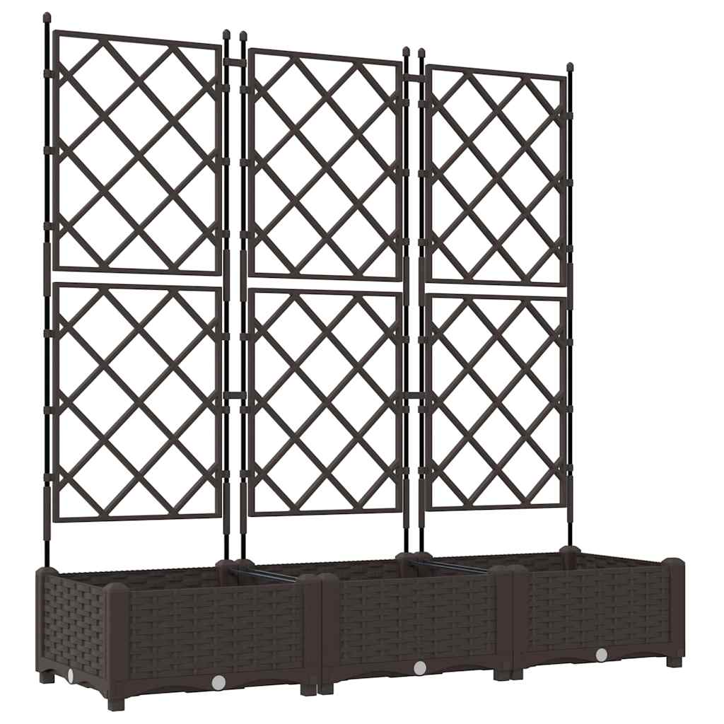 Vidaxxl Gartenblumentopf 3 Stück braun 120 x 40 x 125,5 cm Stahl