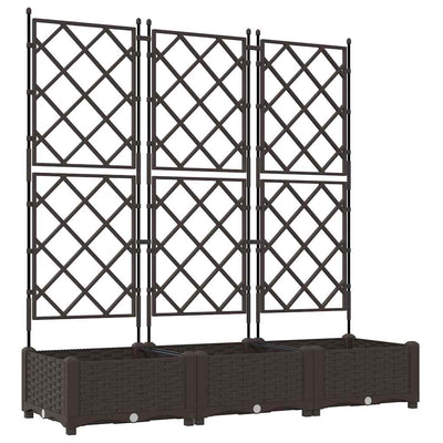 Vidaxxl Gartenblumentopf 3 Stück braun 120 x 40 x 125,5 cm Stahl
