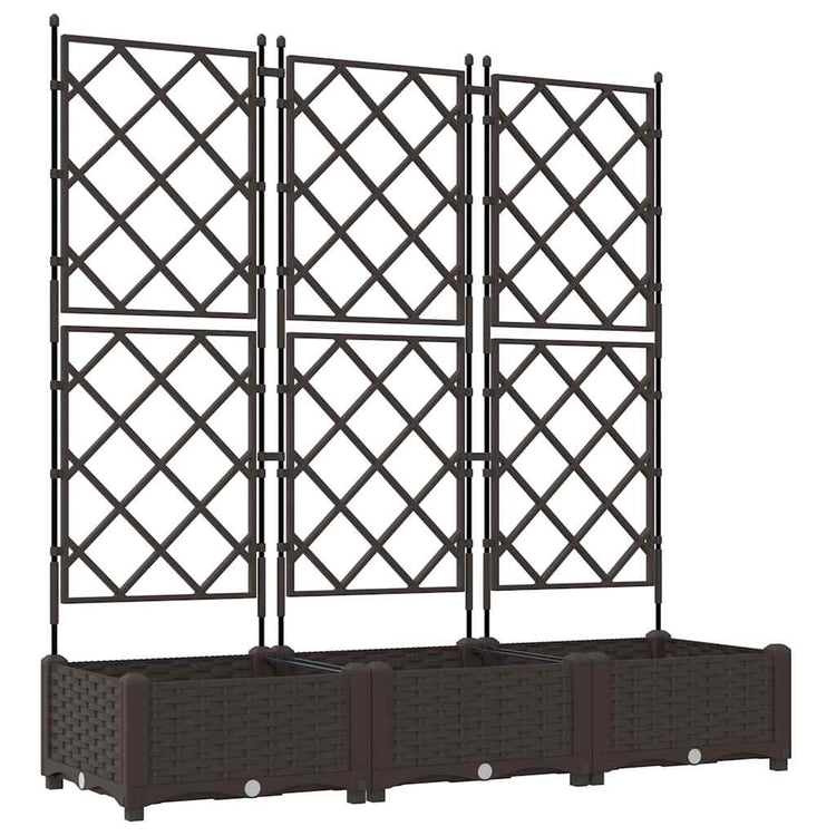 Vidaxxl Gartenblumentopf 3 Stück braun 120 x 40 x 125,5 cm Stahl