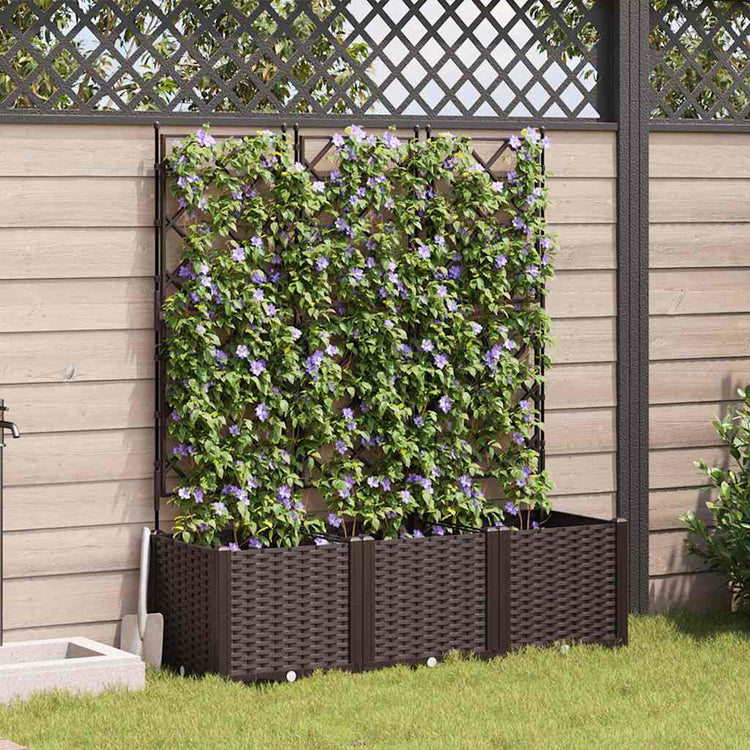 Vidaxl Gartenblumentopf 3 Stück braun 120 x 40 x 143 cm Stahl