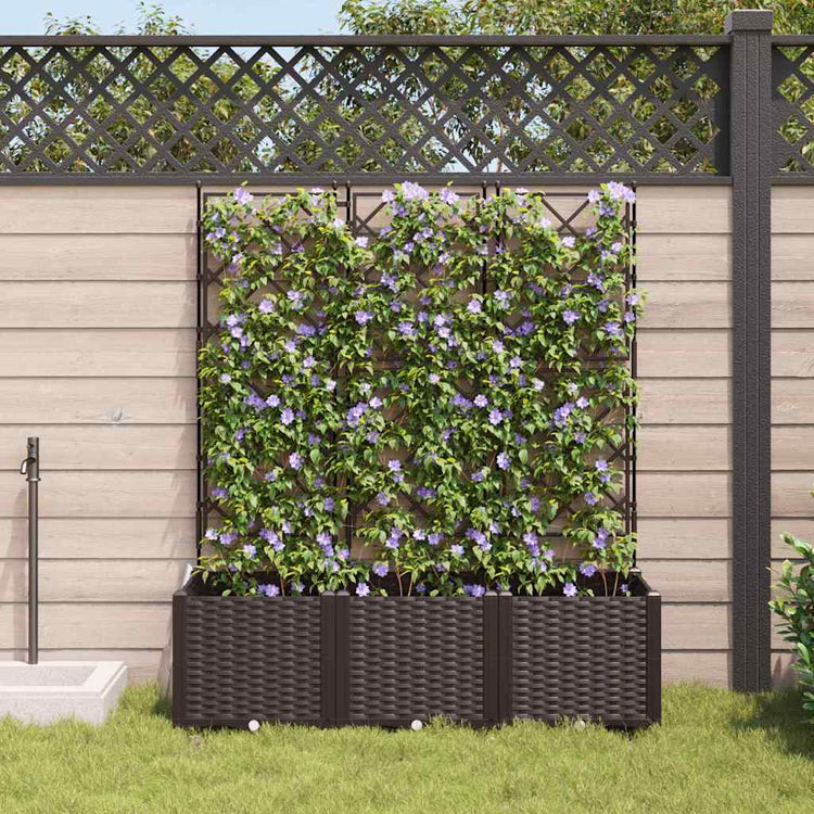 Vidaxl Gartenblumentopf 3 Stück braun 120 x 40 x 143 cm Stahl