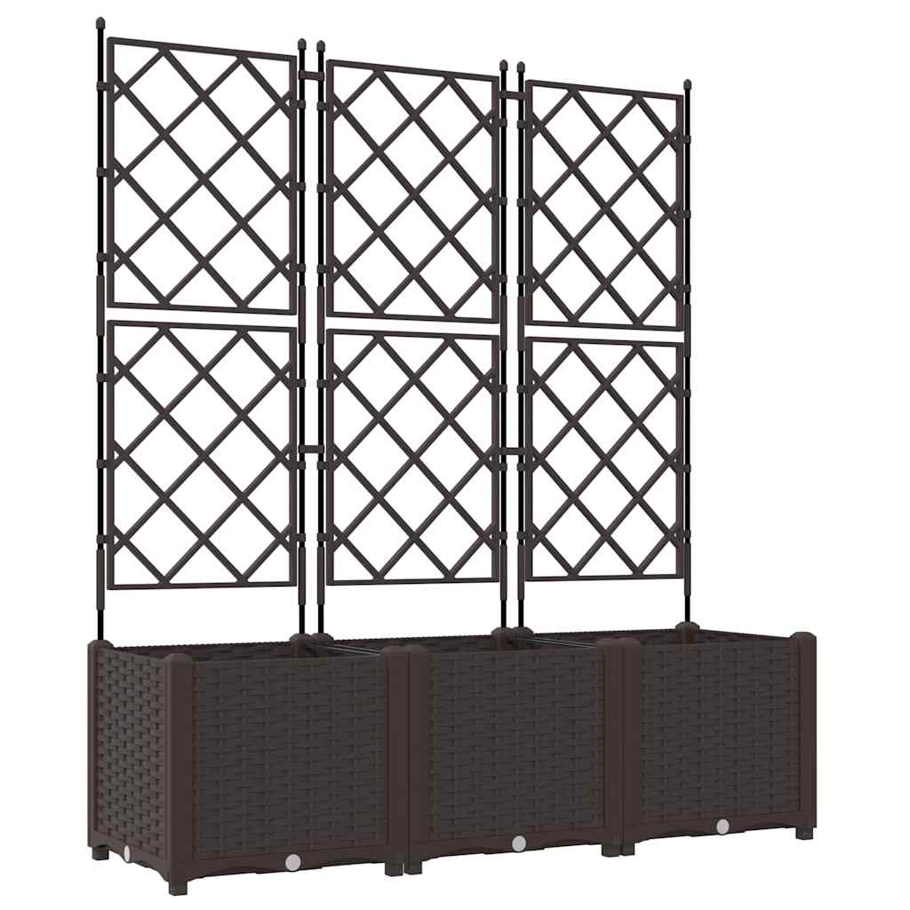 Vidaxl Gartenblumentopf 3 Stück braun 120 x 40 x 143 cm Stahl