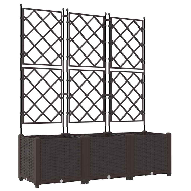 Vidaxl Gartenblumentopf 3 Stück braun 120 x 40 x 143 cm Stahl