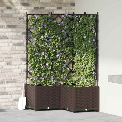 Vidaxl Gartenblumentopf 3 Stück braun 80 x 80 x 143 cm Stahl