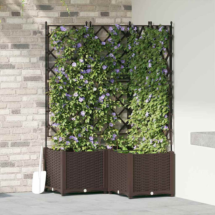 Vidaxl Gartenblumentopf 3 Stück braun 80 x 80 x 143 cm Stahl