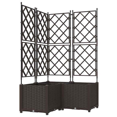 Vidaxl Gartenblumentopf 3 Stück braun 80 x 80 x 143 cm Stahl