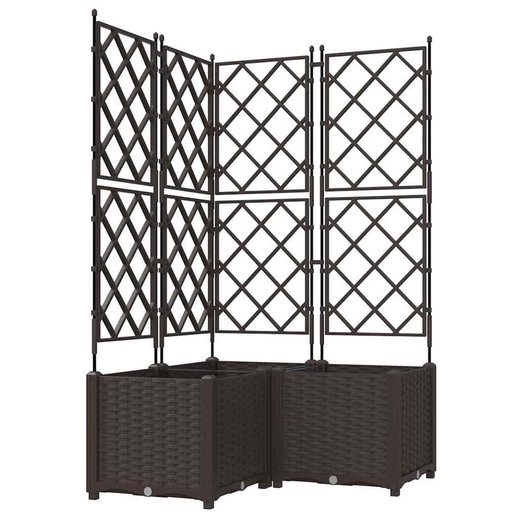 Vidaxl Gartenblumentopf 3 Stück braun 80 x 80 x 143 cm Stahl