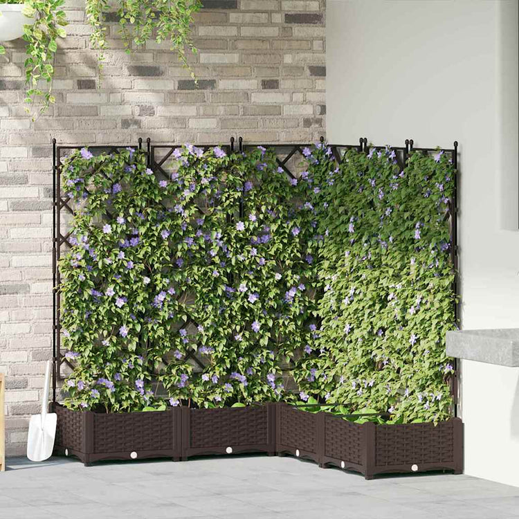 Vidaxxl Gartenblumentopf 5 Stück braun 120 x 120 x 125,5 cm Stahl