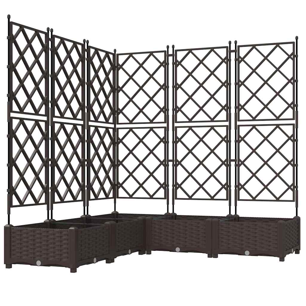 Vidaxxl Gartenblumentopf 5 Stück braun 120 x 120 x 125,5 cm Stahl