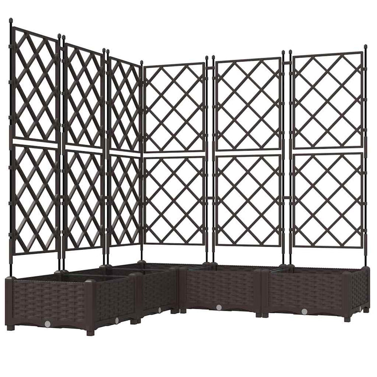 Vidaxxl Gartenblumentopf 5 Stück braun 120 x 120 x 125,5 cm Stahl