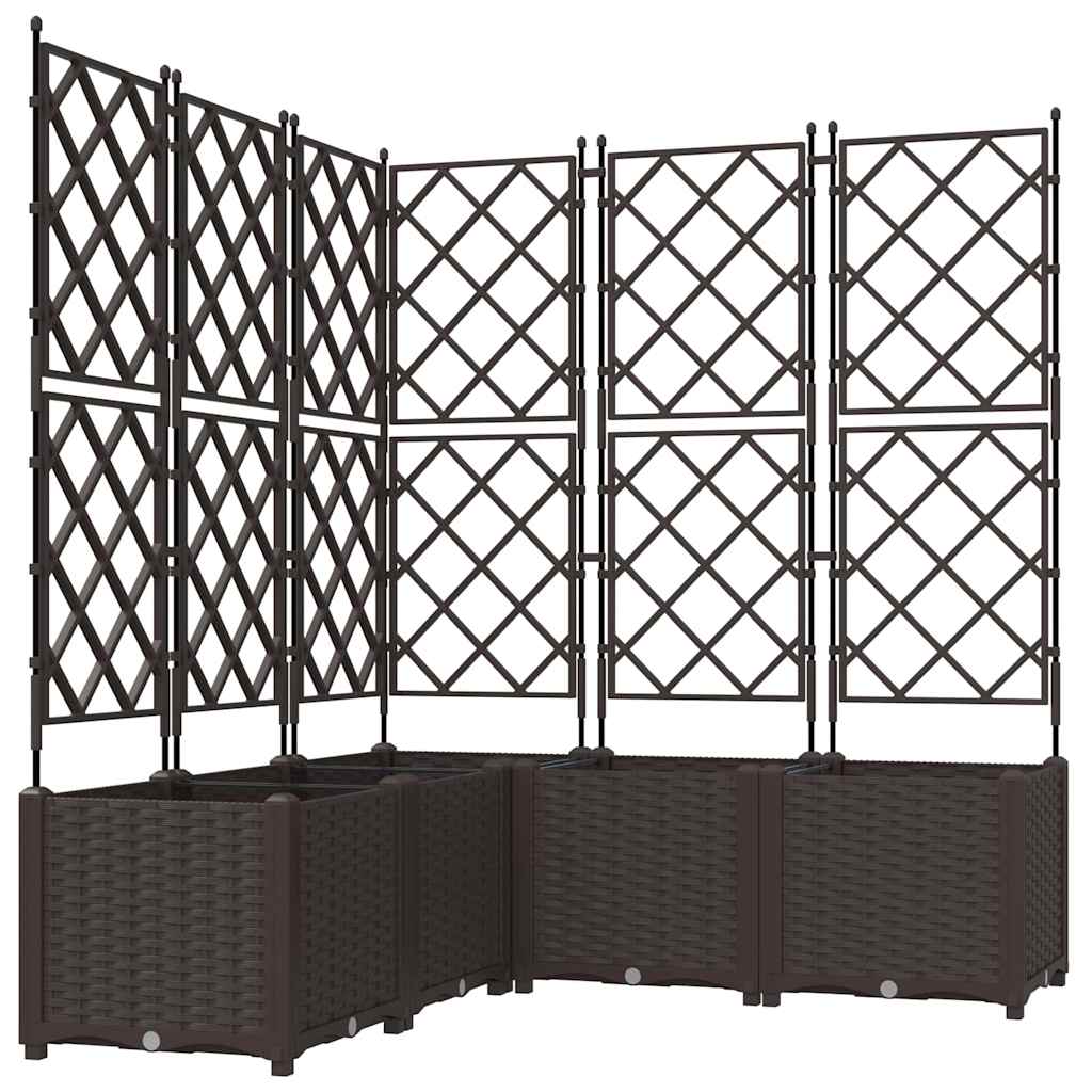 Vidaxxl Gartenblumentopf 5 Stück braun 120 x 120 x 143 cm Stahl
