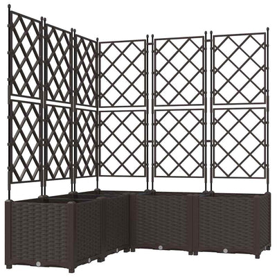 Vidaxxl Gartenblumentopf 5 Stück braun 120 x 120 x 143 cm Stahl