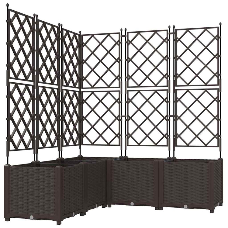 Vidaxxl Gartenblumentopf 5 Stück braun 120 x 120 x 143 cm Stahl