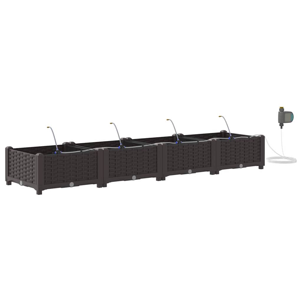 VidaXL Gartenblumentopf 4 Stück brauner Stahl