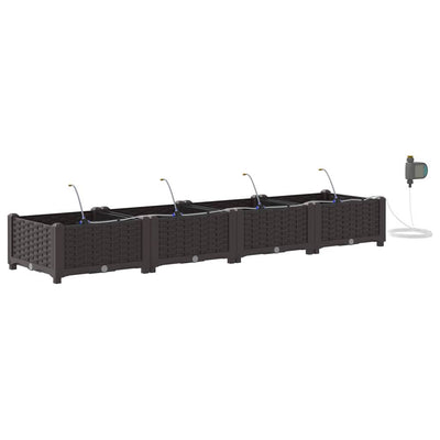 VidaXL Gartenblumentopf 4 Stück brauner Stahl