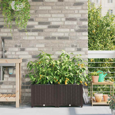 VidaXL Gartenblumentopf 2 Stück brauner Stahl