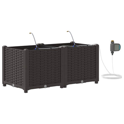 VidaXL Gartenblumentopf 2 Stück brauner Stahl