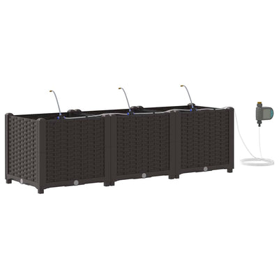 VidaXL Gartenblumentopf 3 Stück brauner Stahl