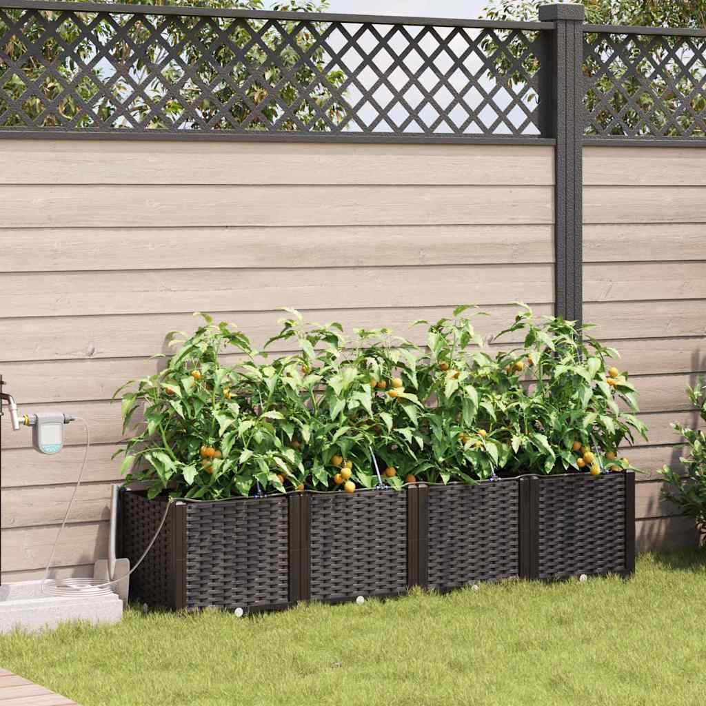 VidaXL Gartenblumentopf 4 Stück brauner Stahl
