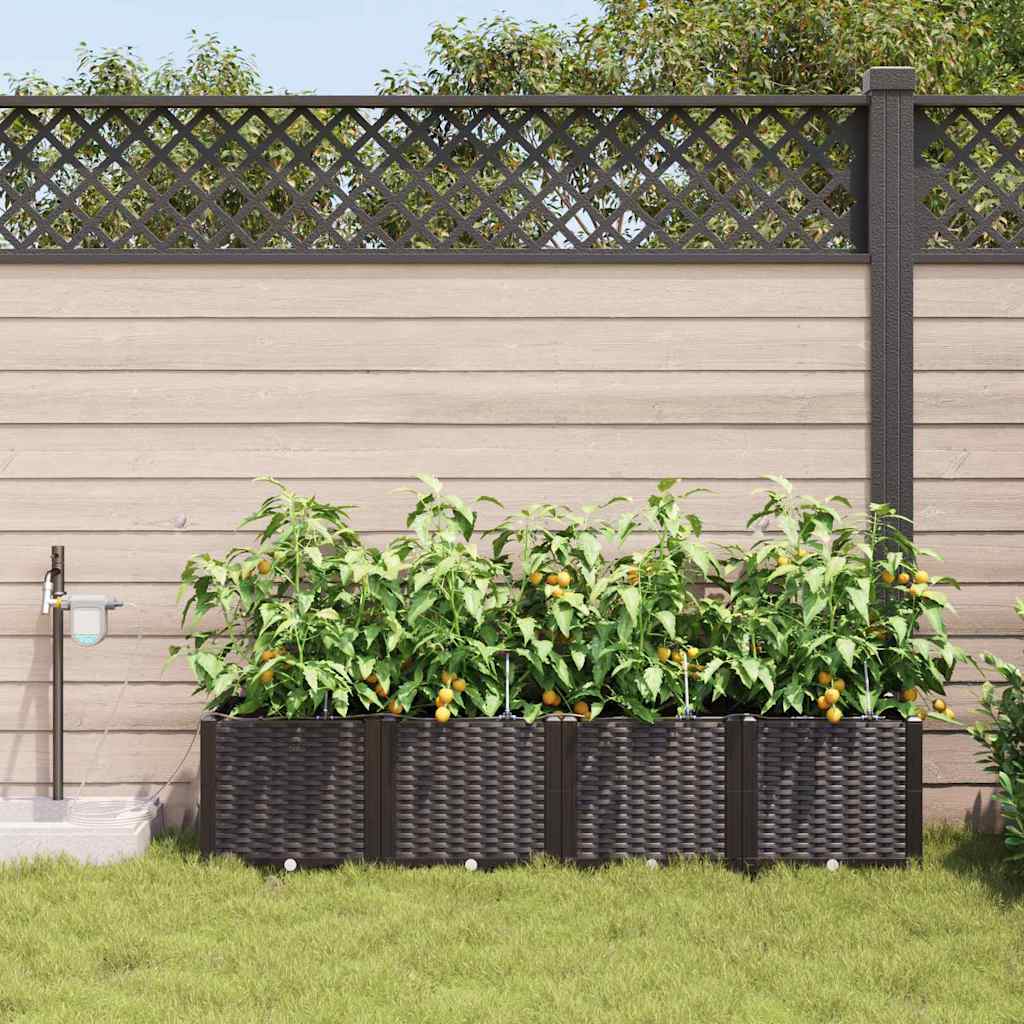 VidaXL Gartenblumentopf 4 Stück brauner Stahl